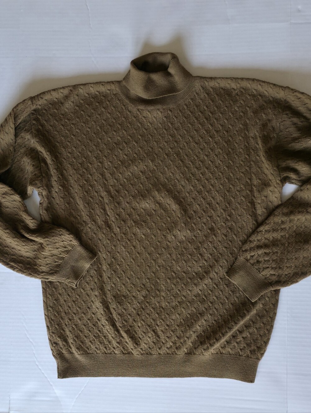 Barry Bricken 100% Merino Brown Turtleneck Men's Sweater Pullover Fall Old Money - Picture 2 of 7